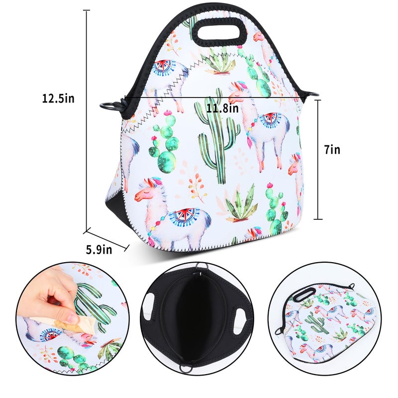 Violet Mist Neoprene Lunch Bag for Women Insulated Cute Lunch Bag Tote Box Reusable Waterproof Extra Pocket Zipper Work Outdoor Men Women Adults Gift - Image 3